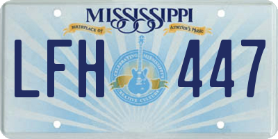 MS license plate LFH447