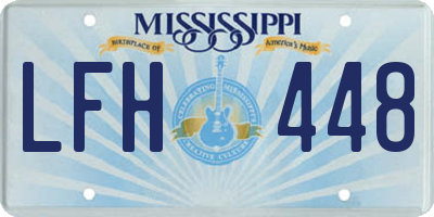 MS license plate LFH448