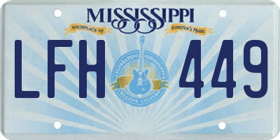 MS license plate LFH449