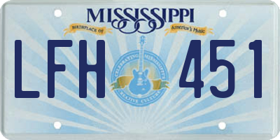 MS license plate LFH451