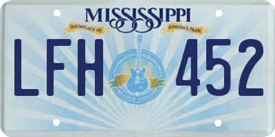 MS license plate LFH452