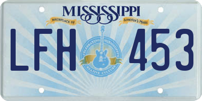 MS license plate LFH453