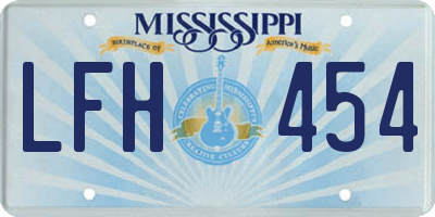 MS license plate LFH454