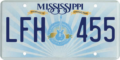 MS license plate LFH455