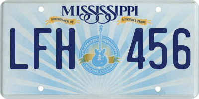 MS license plate LFH456