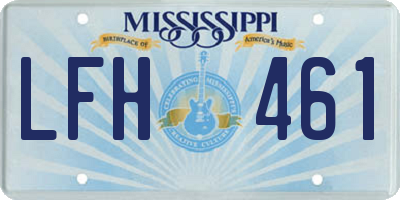 MS license plate LFH461