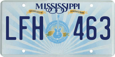 MS license plate LFH463