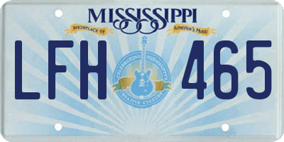 MS license plate LFH465