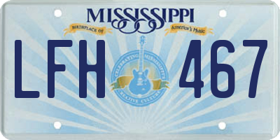 MS license plate LFH467