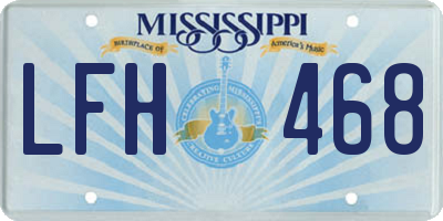 MS license plate LFH468