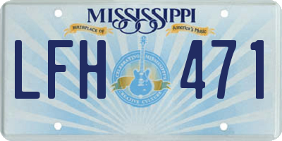 MS license plate LFH471