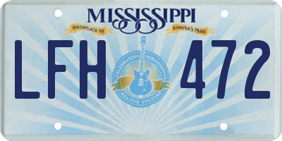 MS license plate LFH472