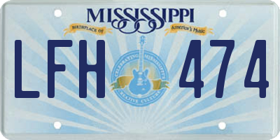 MS license plate LFH474