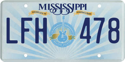 MS license plate LFH478
