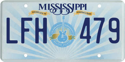 MS license plate LFH479