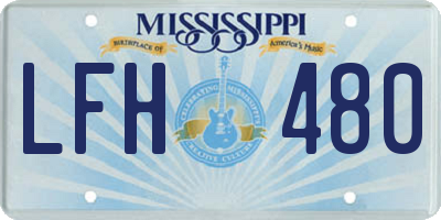 MS license plate LFH480