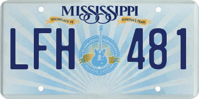 MS license plate LFH481
