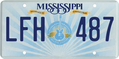 MS license plate LFH487