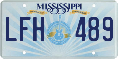 MS license plate LFH489