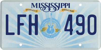 MS license plate LFH490