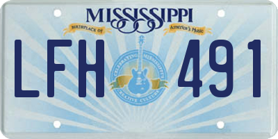 MS license plate LFH491