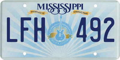 MS license plate LFH492