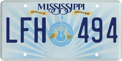 MS license plate LFH494
