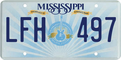 MS license plate LFH497