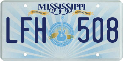 MS license plate LFH508
