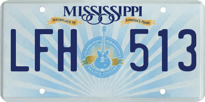 MS license plate LFH513
