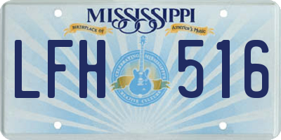 MS license plate LFH516