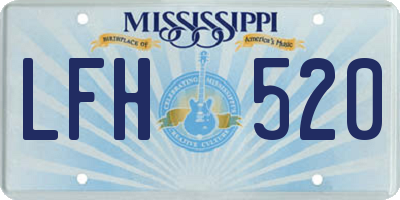 MS license plate LFH520