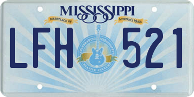 MS license plate LFH521