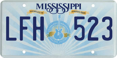 MS license plate LFH523
