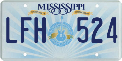 MS license plate LFH524