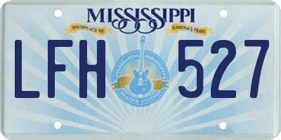 MS license plate LFH527