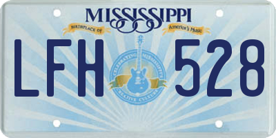 MS license plate LFH528