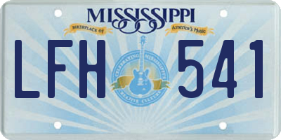 MS license plate LFH541
