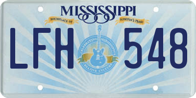 MS license plate LFH548