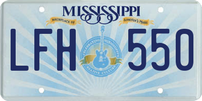 MS license plate LFH550