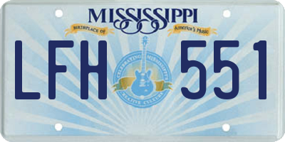 MS license plate LFH551