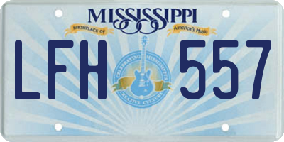 MS license plate LFH557