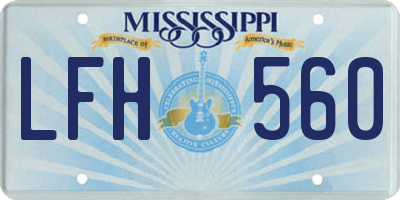 MS license plate LFH560