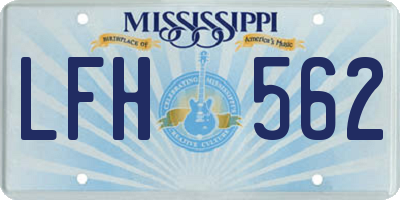MS license plate LFH562