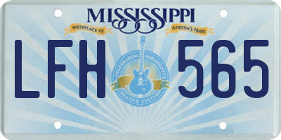 MS license plate LFH565