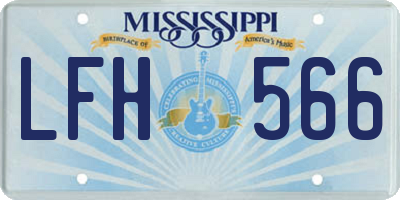 MS license plate LFH566