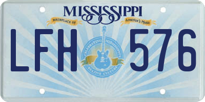 MS license plate LFH576
