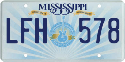 MS license plate LFH578