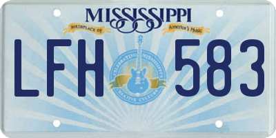 MS license plate LFH583