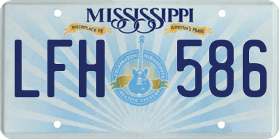 MS license plate LFH586